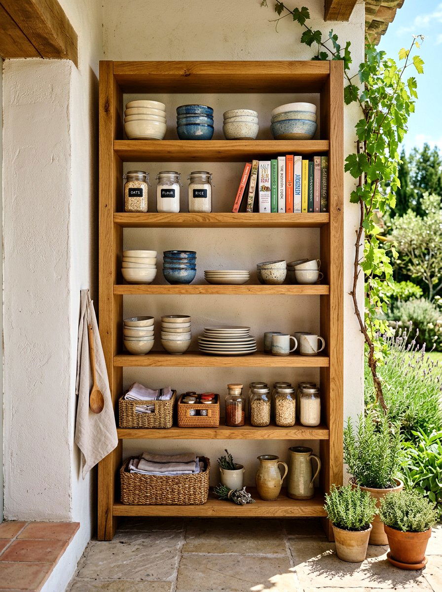 Pantry Open Wood Shelving - 30 Nancy Meyers pantry ideas