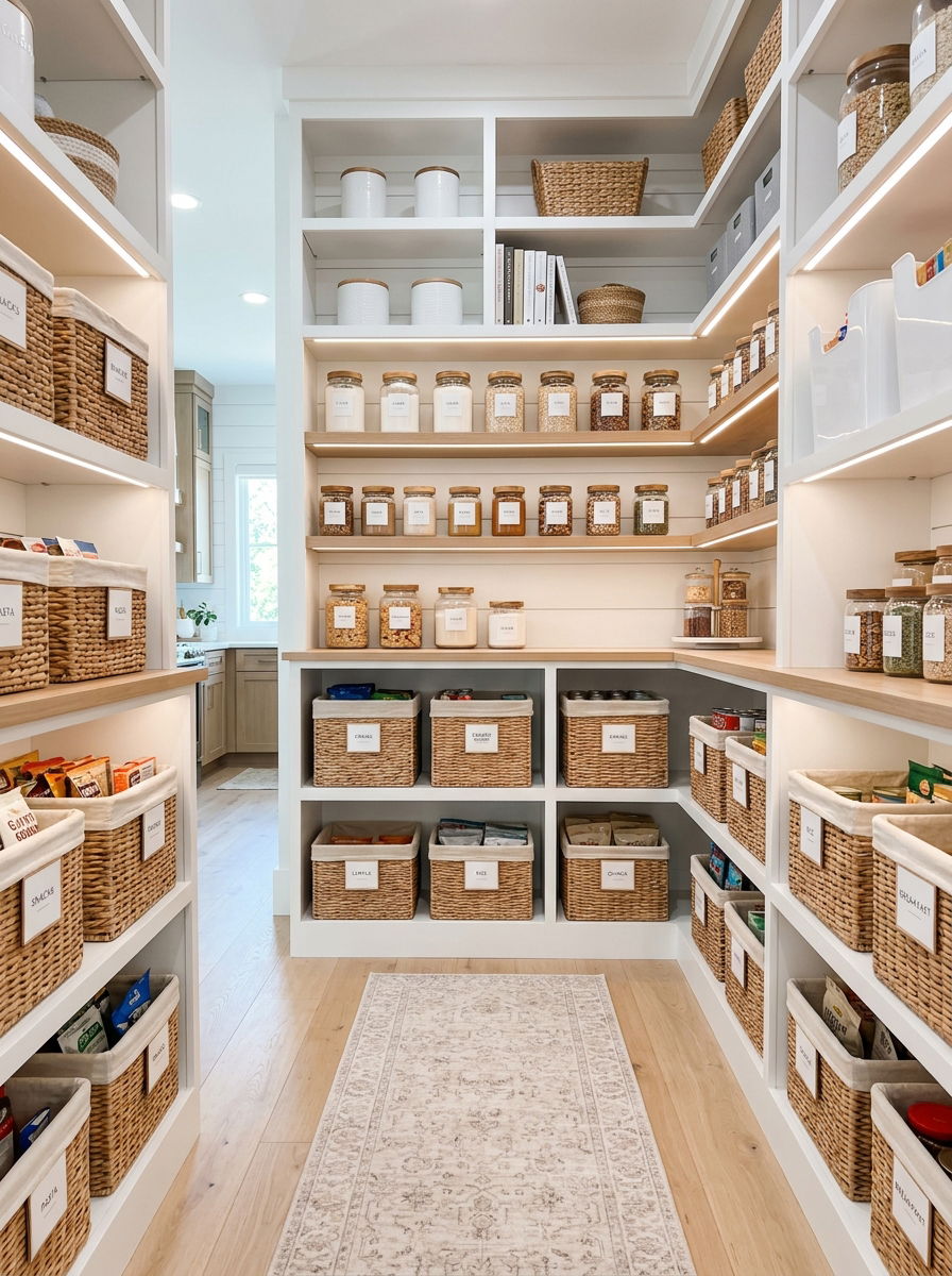 Pantry Organization Basket - 30 woven basket decor ideas