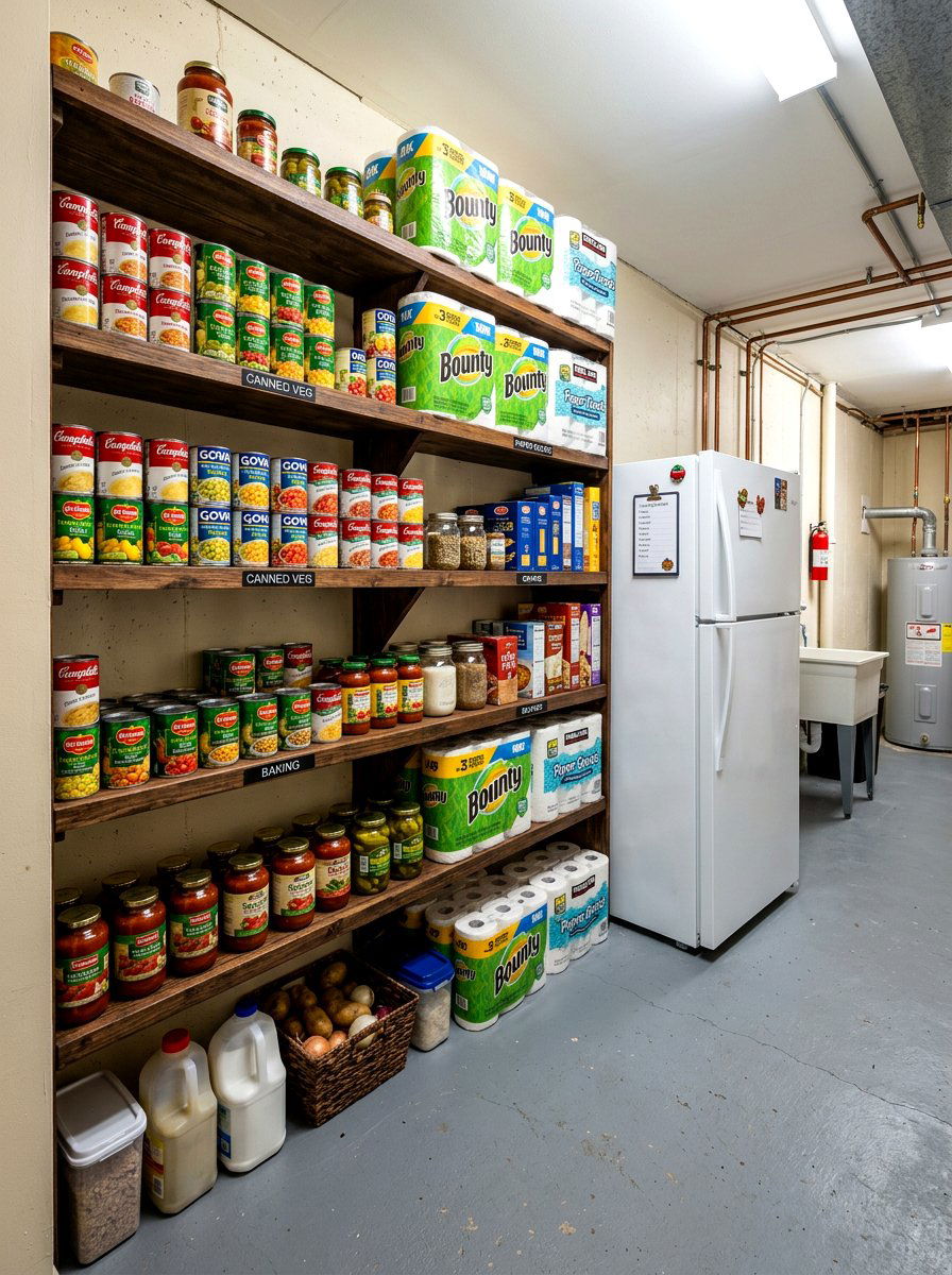 Pantry Overflow Shelf - 30 basement storage ideas