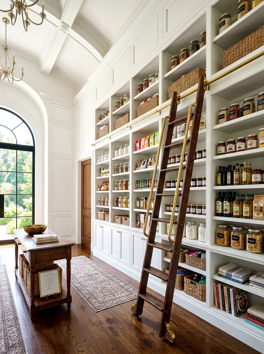 Pantry Rolling Ladder - 30 Nancy Meyers pantry ideas