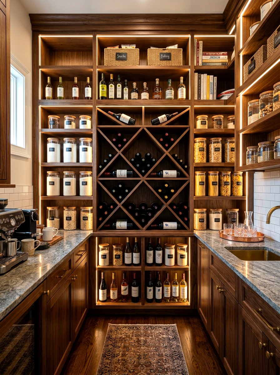 Pantry Shelving With Wine Storage - 30 pantry shelving layout ideas