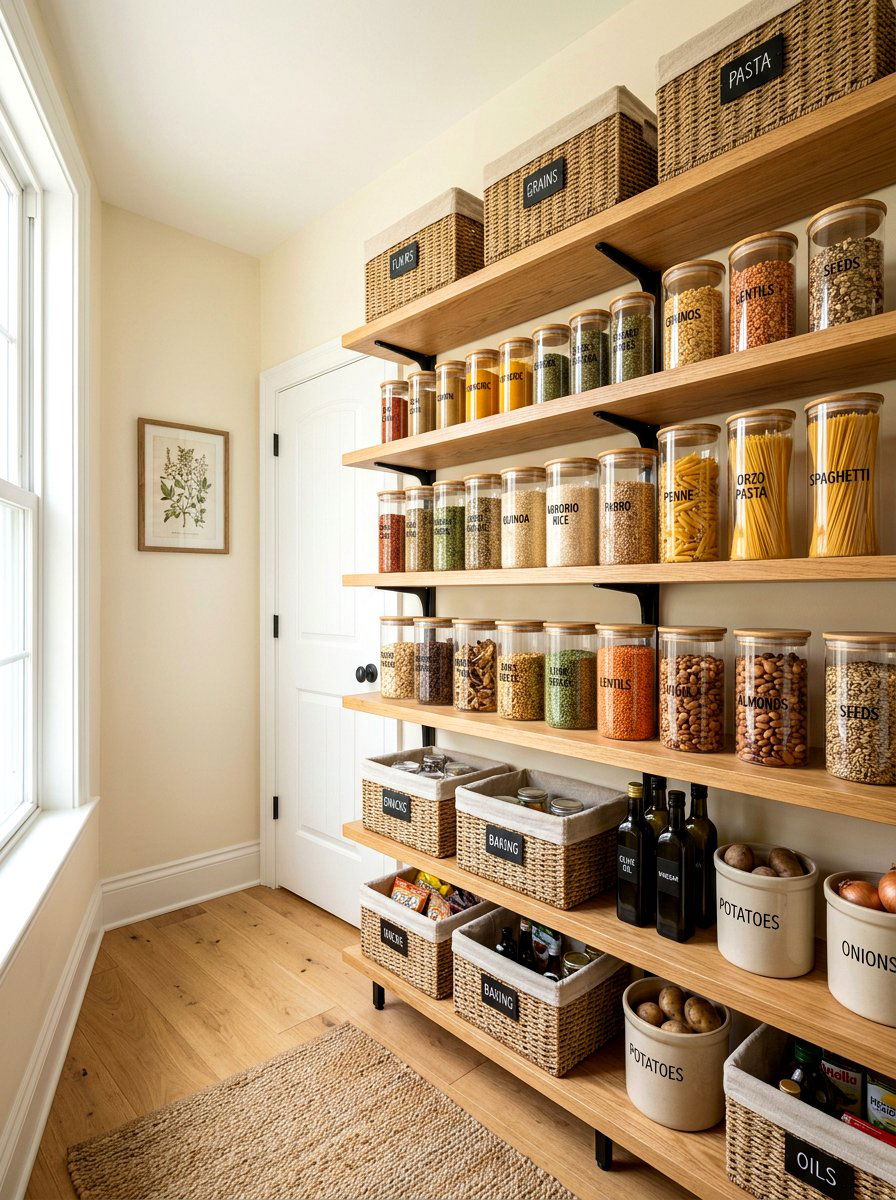 Pantry Style Open Shelves - 30 open shelving kitchen decor ideas