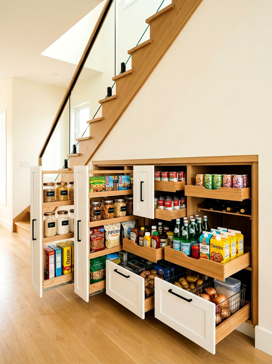 Pantry Under Stairs - 30 pull out pantry ideas