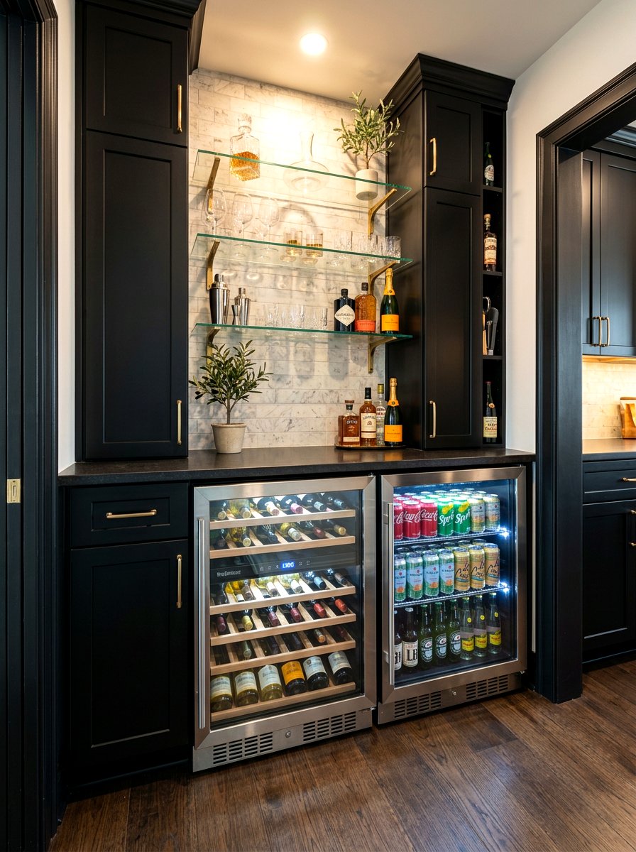 Pantry With Beverage Cooler - 30 appliance pantry ideas