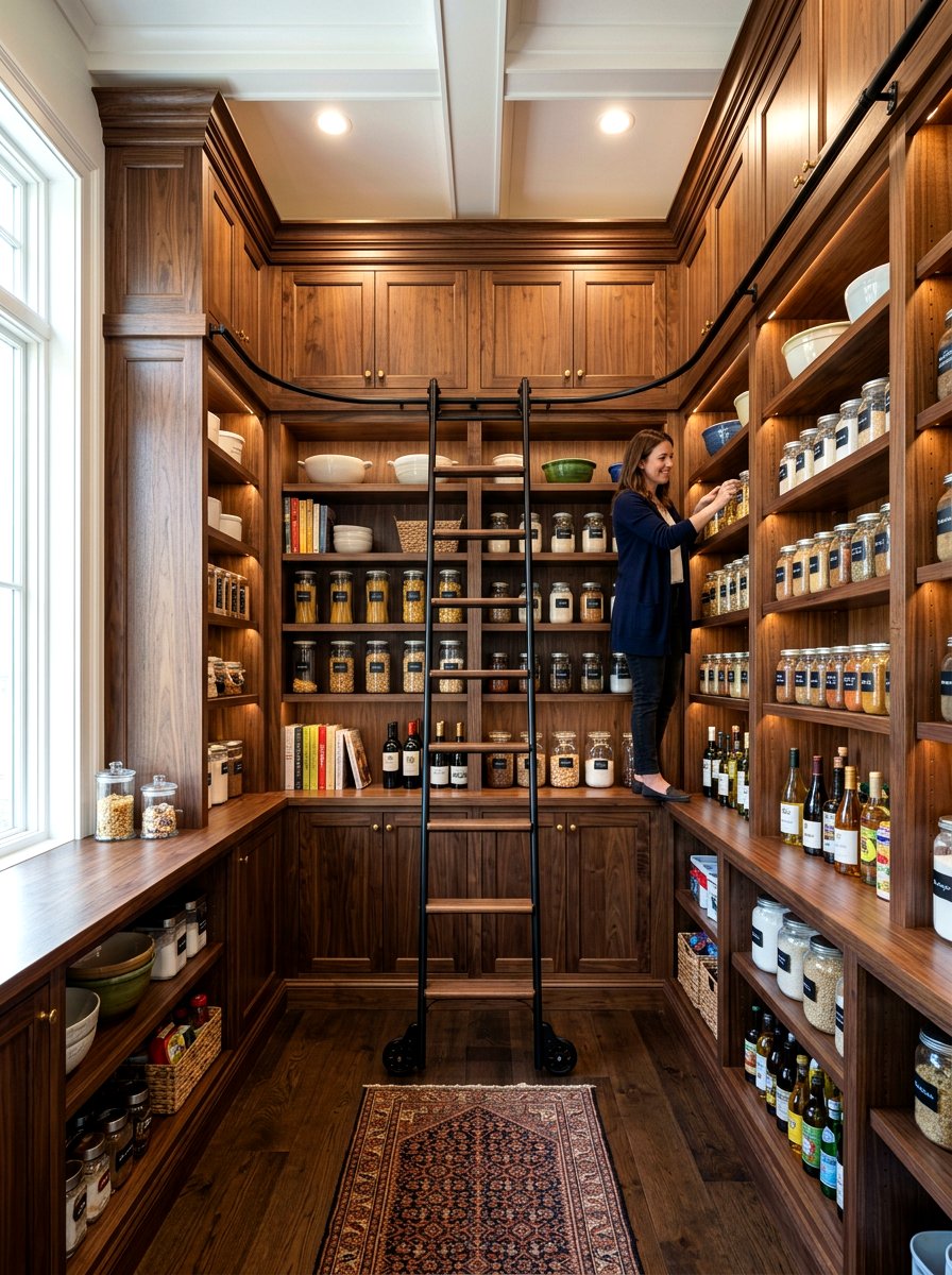 Pantry With Ladder - 30 kitchen pantry ideas
