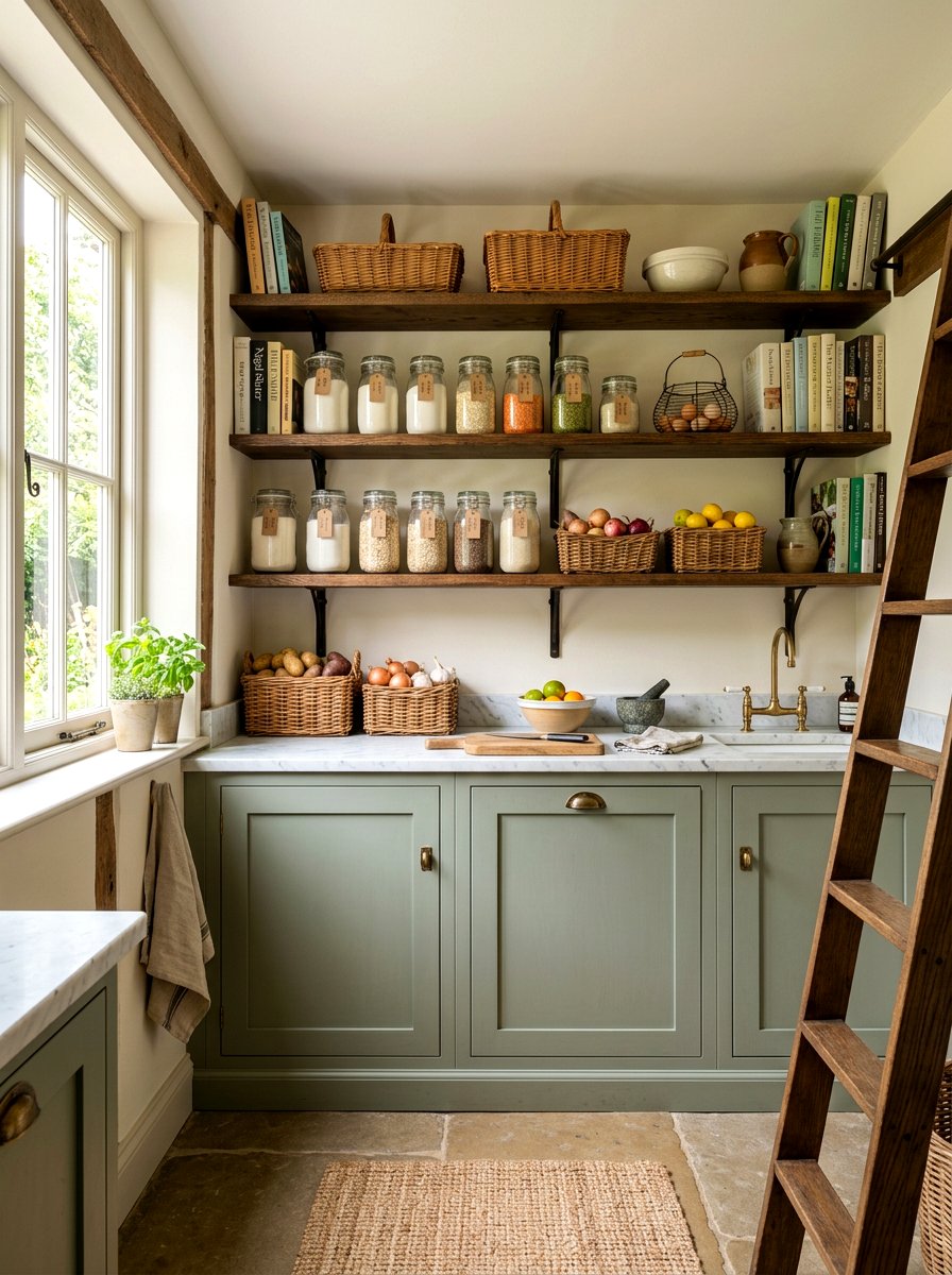 Pantry With Marble Countertop - 30 English pantry kitchen ideas