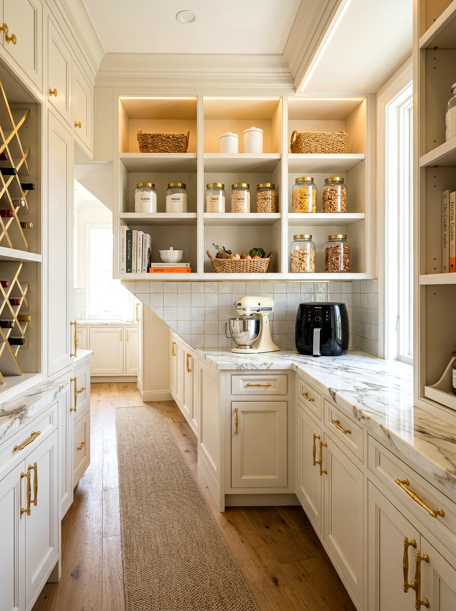 Pantry With Marble Countertop - 30 appliance pantry ideas