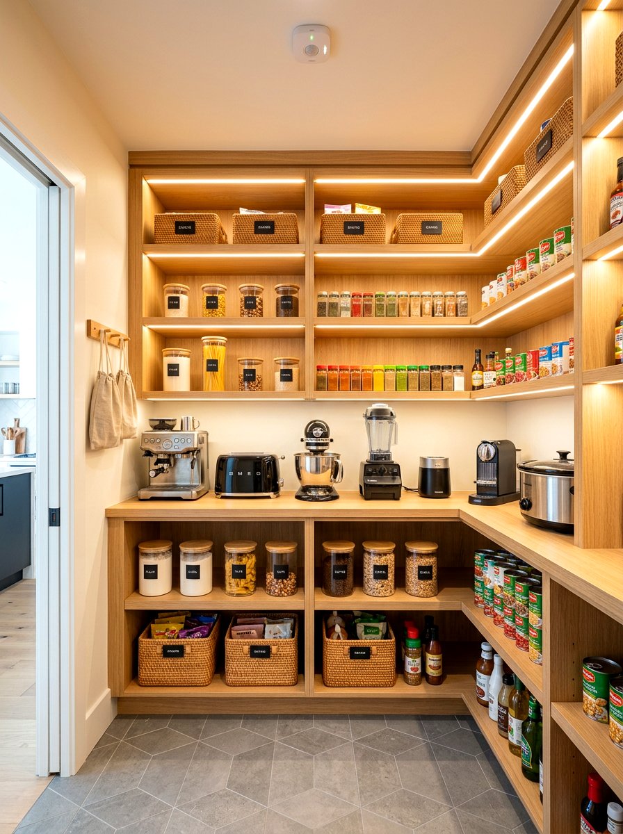 Pantry With Motion Sensor Lighting - 30 appliance pantry ideas