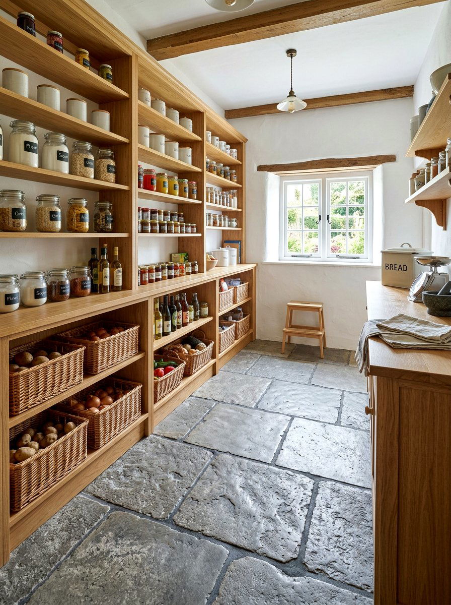 Pantry With Stone Flooring - 30 English pantry kitchen ideas