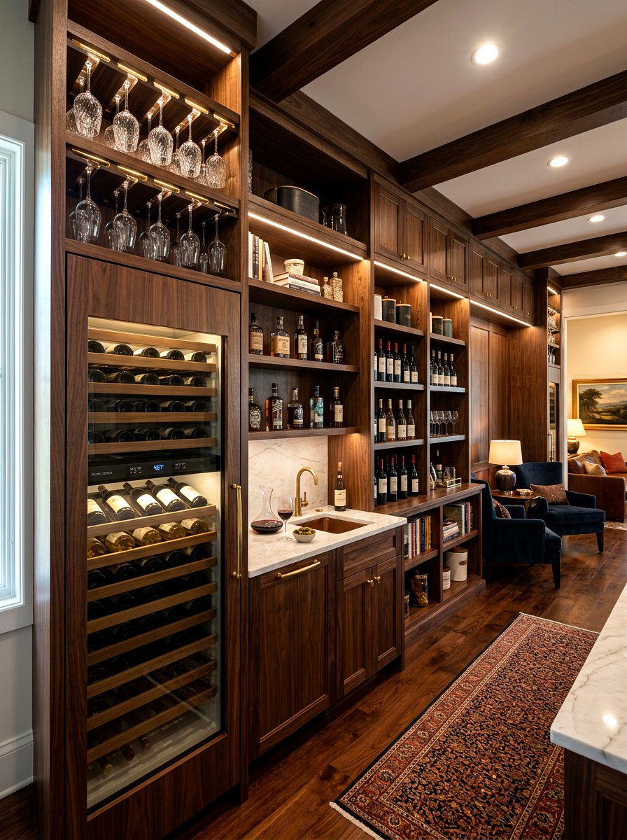 Pantry With Wine Fridge - 30 full wall pantry cabinet ideas
