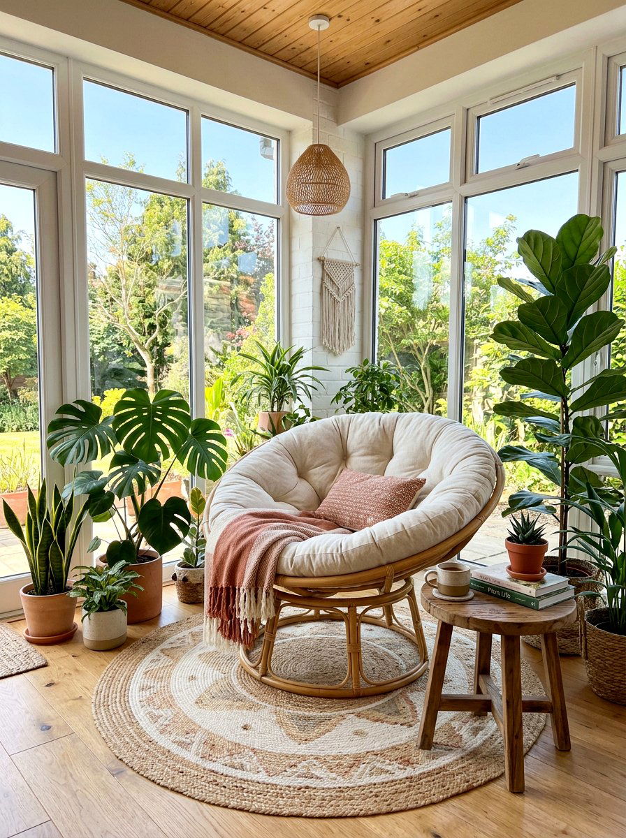 Papasan Chair Sunroom - 30 sunroom reading nook ideas