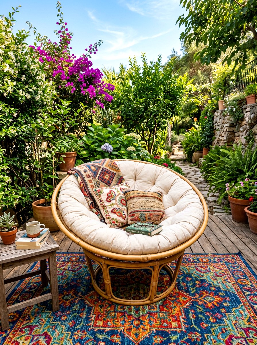 Papasan chair - 30 front porch seating ideas