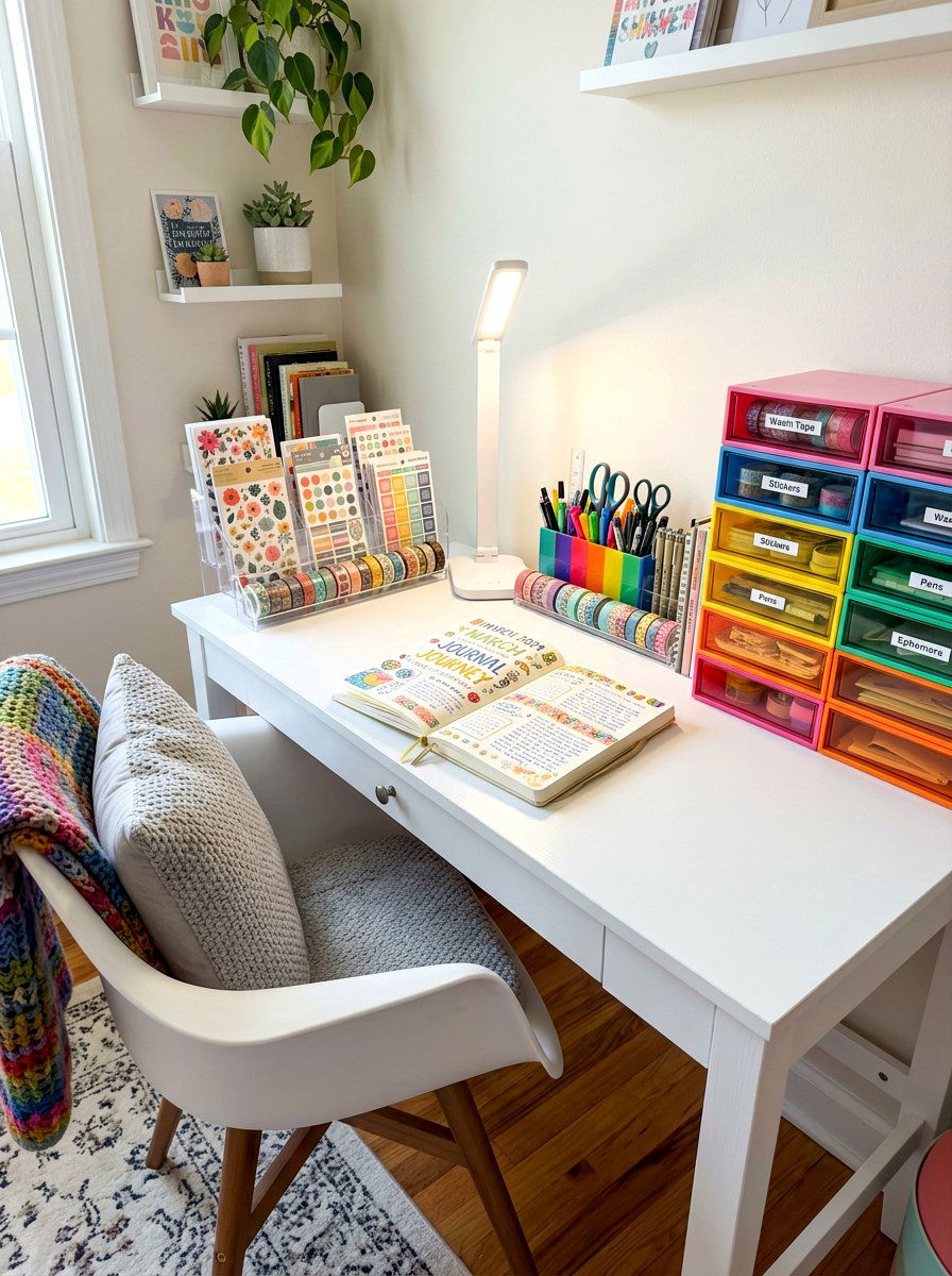 Paper Journaling Station - 30 digital detox room ideas