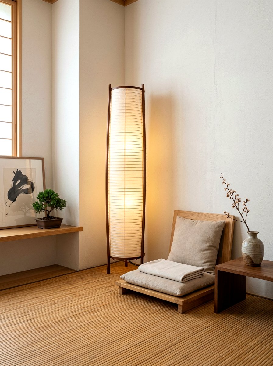 Paper Lantern Floor Light - 30 reading lamp corner ideas