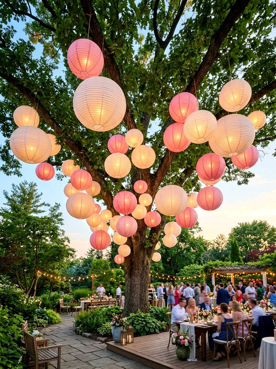 Paper Lantern For Tree - 30 tree lighting ideas