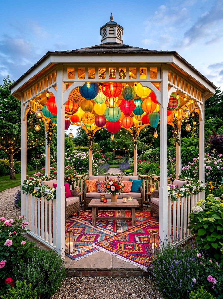Paper Lantern Gazebo - 30 gazebo lighting ideas