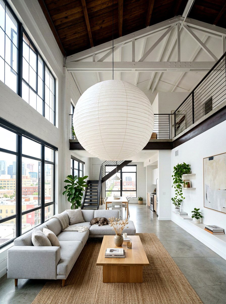 Paper Lantern High Ceiling Pendant - 30 oversized pendant lighting ideas