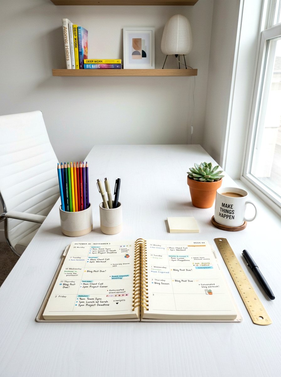 Paper Planner Workspace - 30 analog home decor ideas