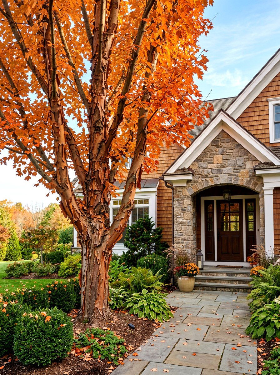 Paperbark Maple Tree - 30 backyard shade tree ideas