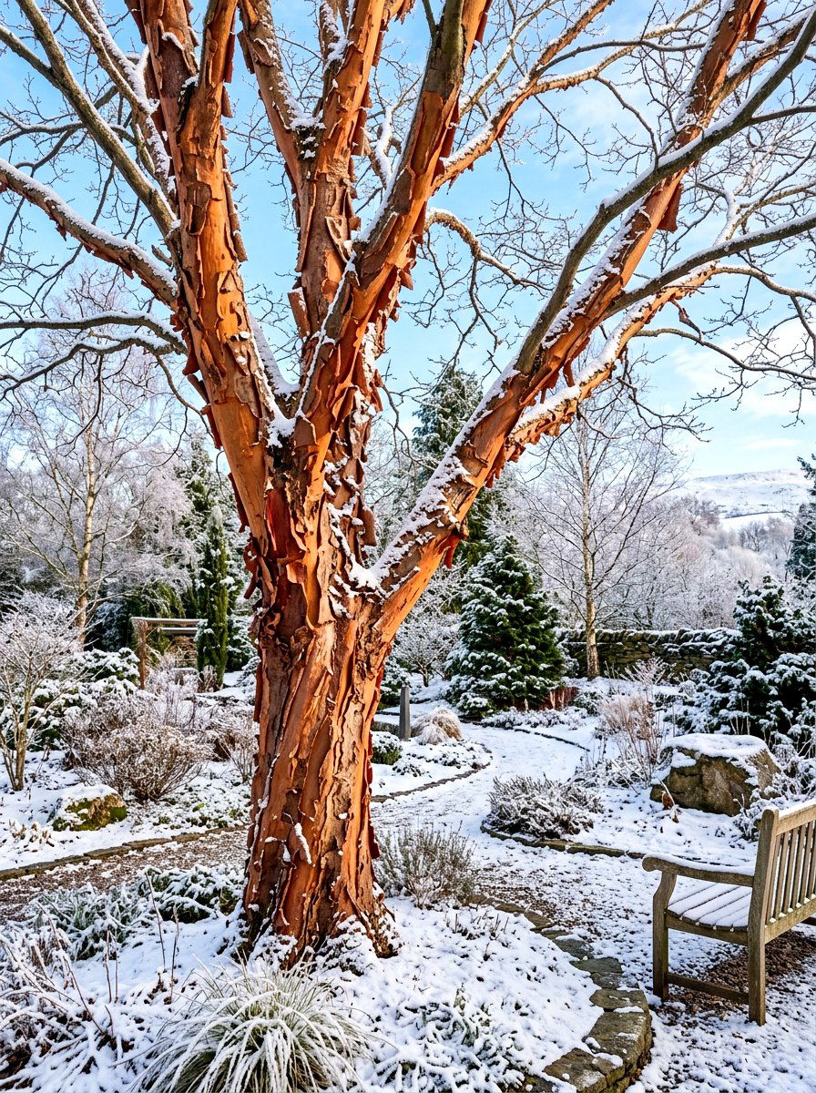 Paperbark Maple Winter Interest - 30 ornamental tree landscaping ideas