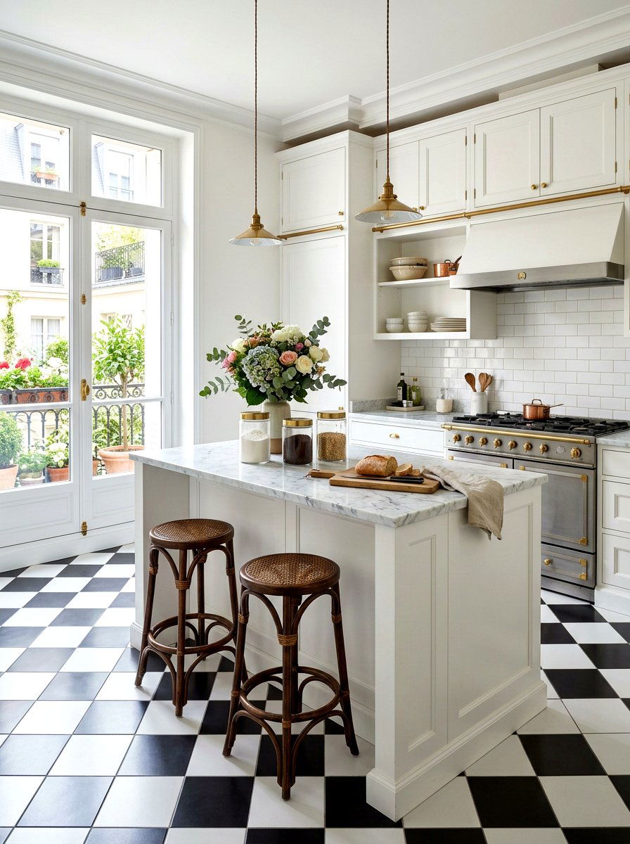 Paris Cafe Checkered Floor - 30 Paris cafe kitchen ideas