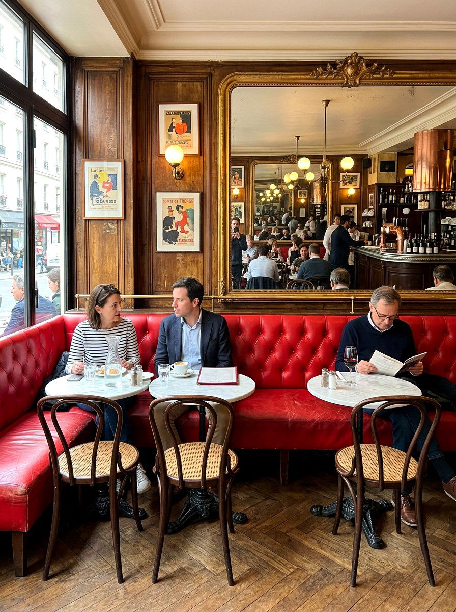Parisian Bistro Banquette - 30 banquette dining room aesthetic ideas