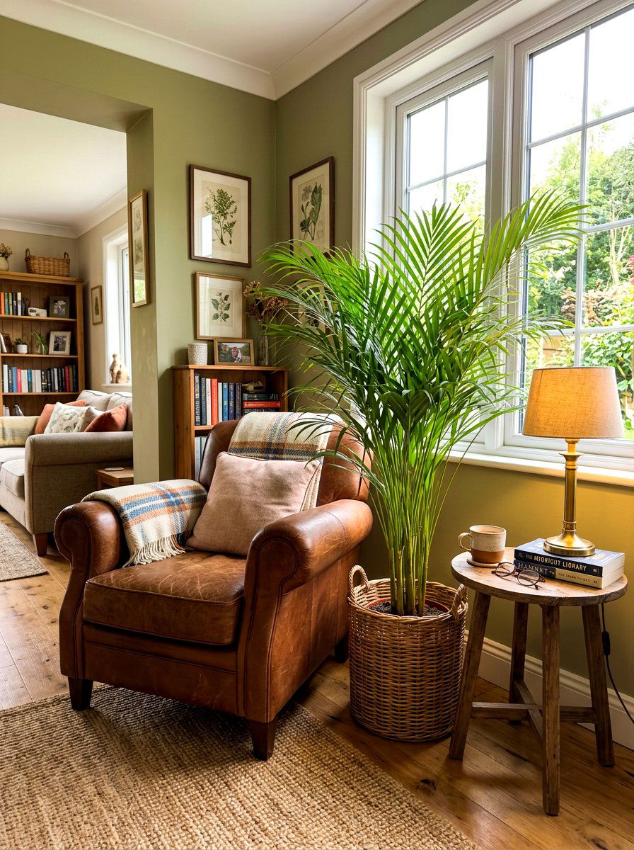 Parlor palm living room nook - 30 low light indoor plant decor ideas