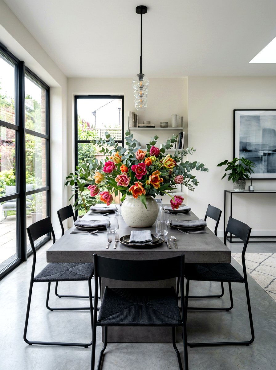 Parrot Tulips And Eucalyptus - 30 spring flower arrangement ideas