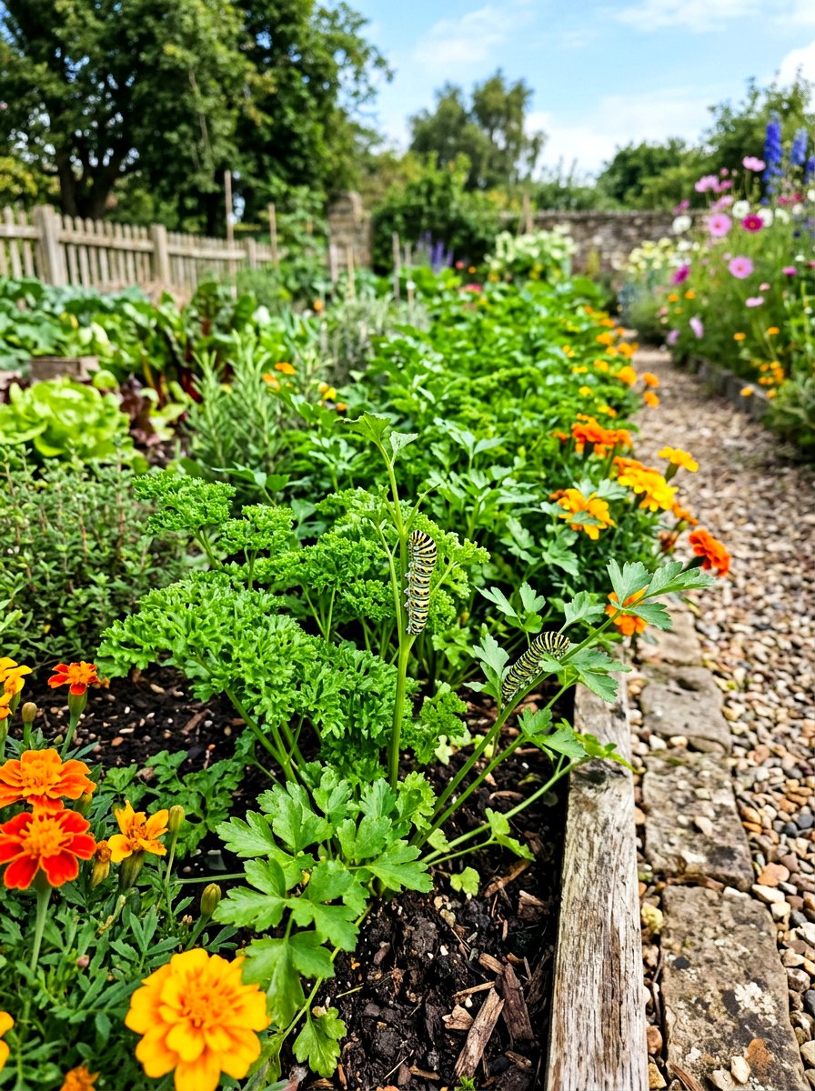 Parsley Host Plant Border - 30 butterfly haven backyard ideas