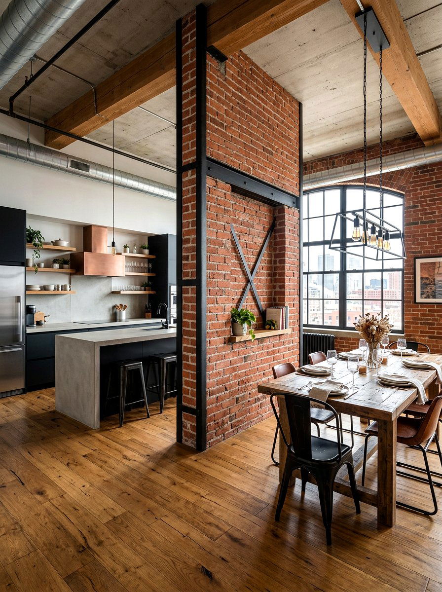 Partial Brick Wall - 30 semi open floor plan ideas