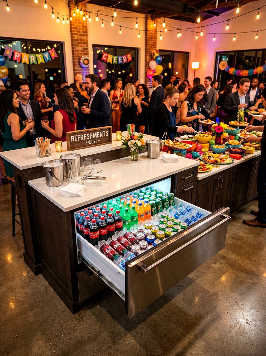 Party Ready Drink Center - 30 beverage drawer ideas
