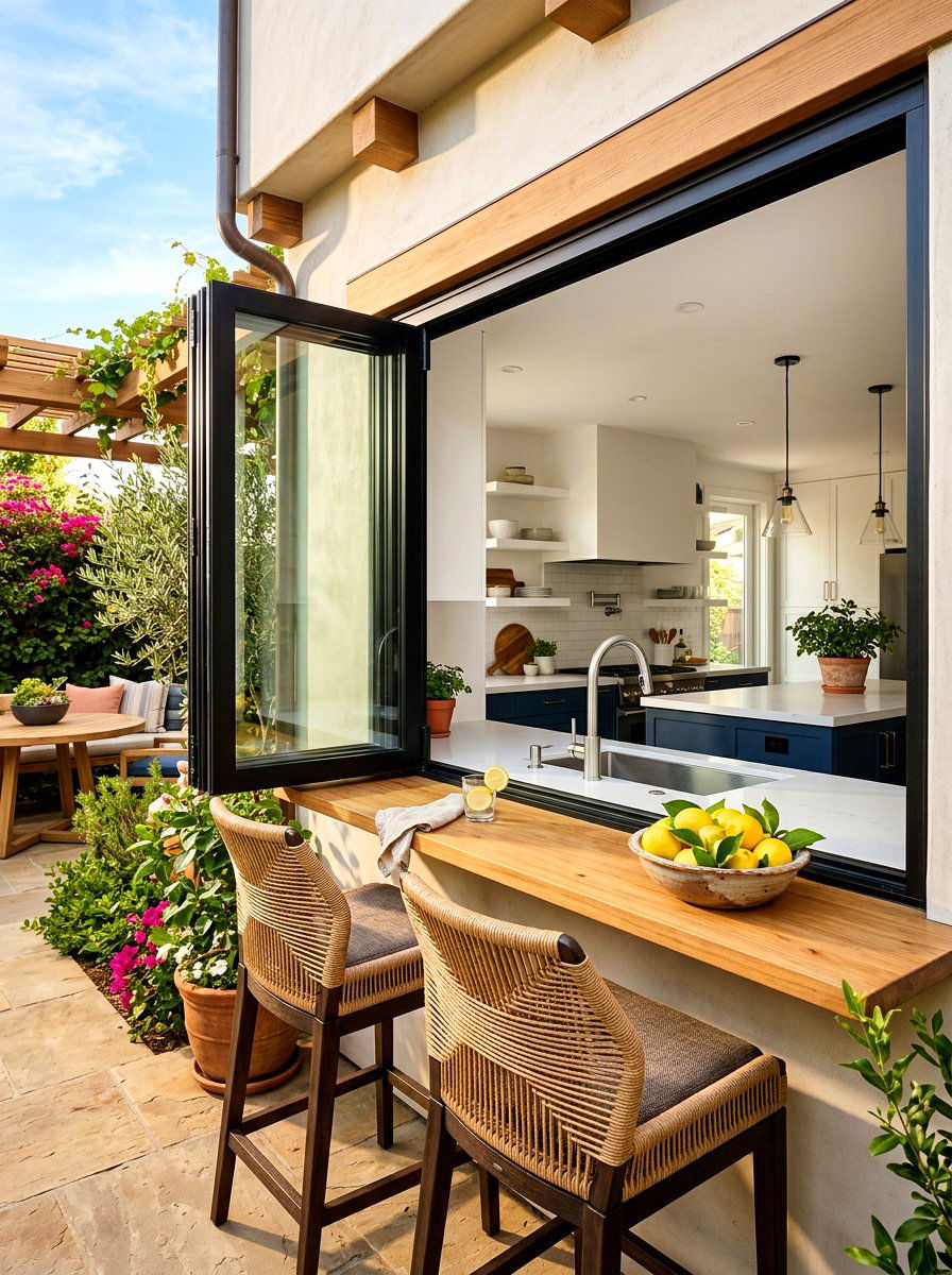 Pass through window to patio - 30 sink window kitchen ideas