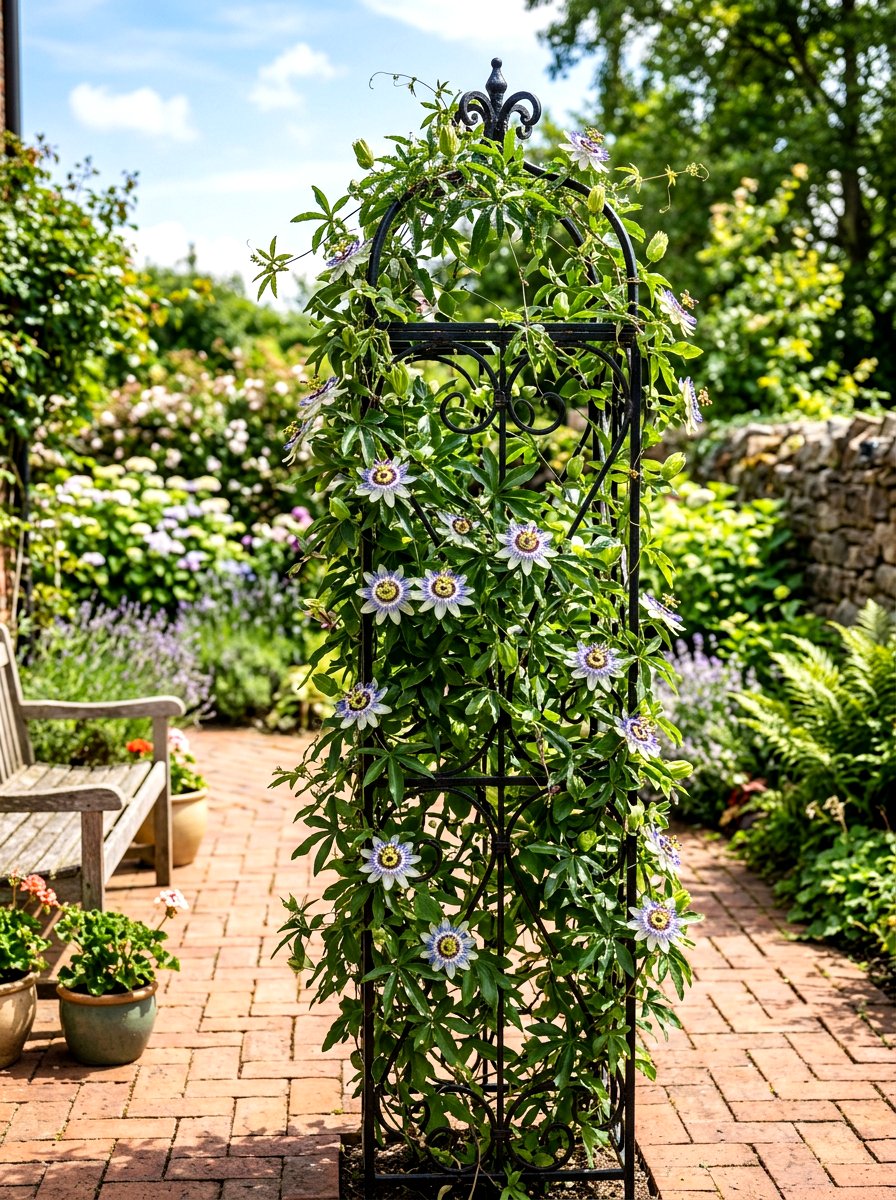 Passion Flower Vine Trellis - 30 butterfly garden ideas