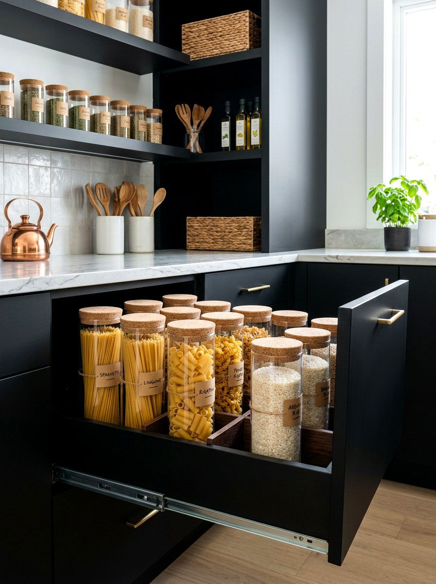 Pasta And Grain Storage - 30 kitchen drawer pantry ideas