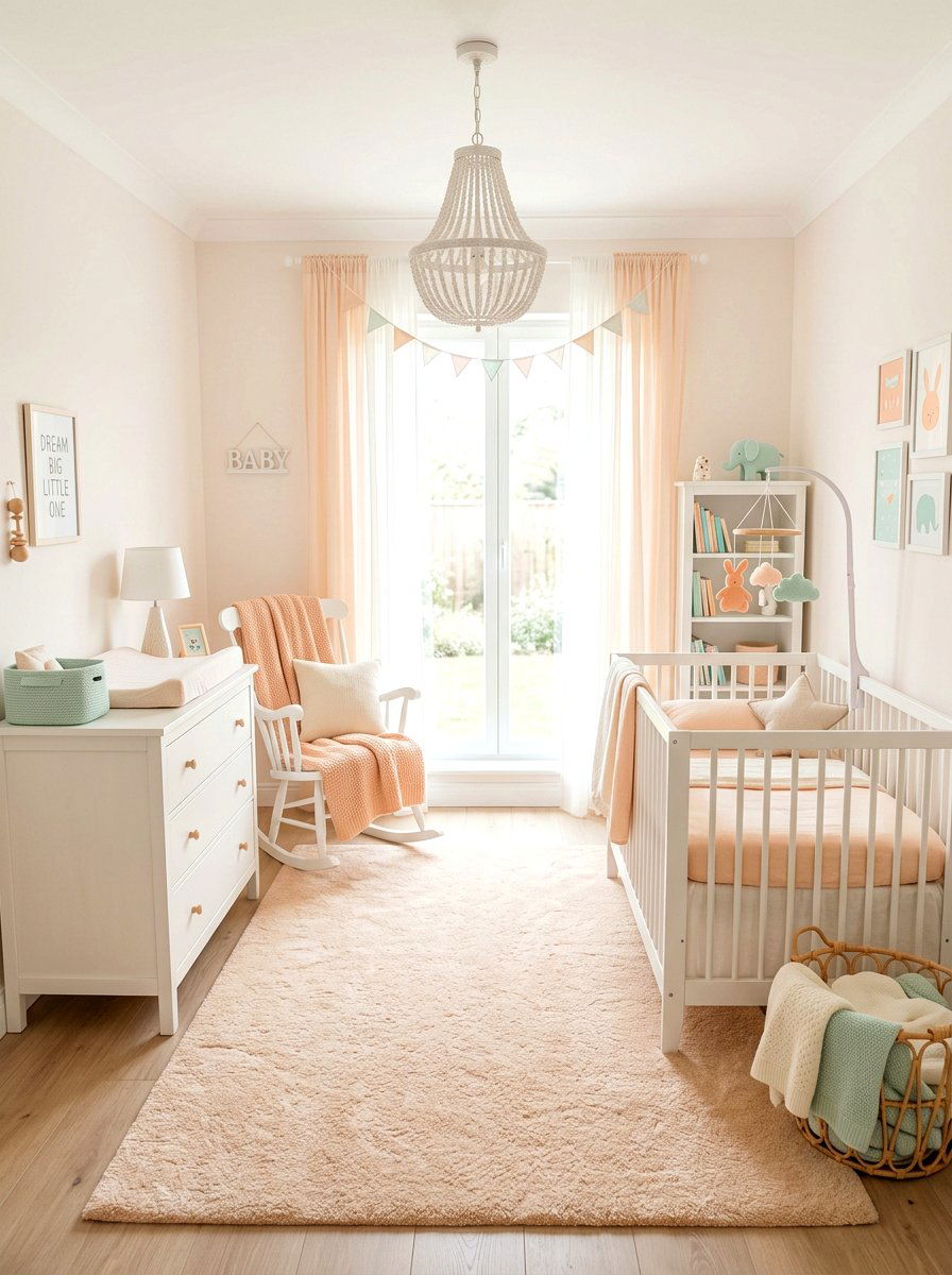 Pastel Apricot Baby Room - 30 apricot nursery ideas