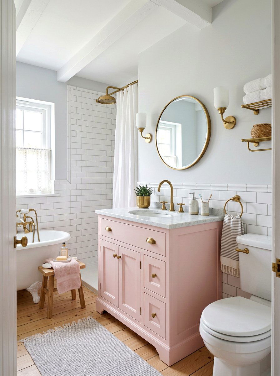 Pastel Bathroom Decor - 30 small cottage bathroom ideas