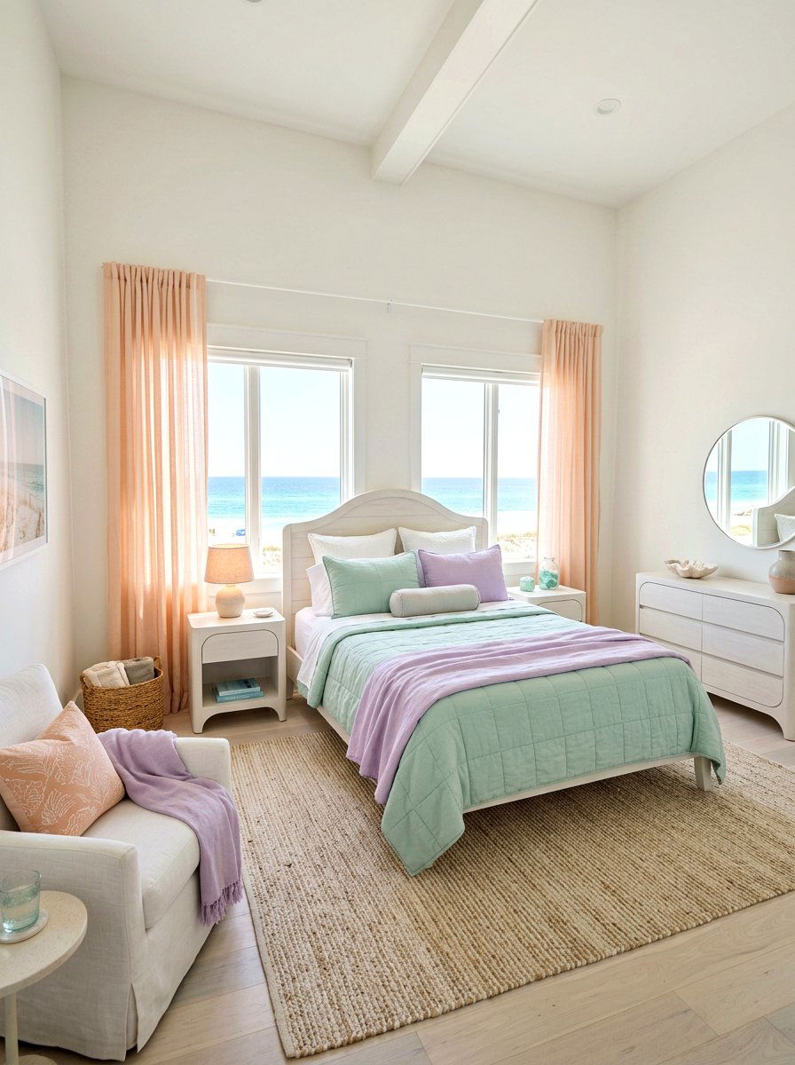Pastel Beach Bedroom - 30 resort summer bedroom ideas