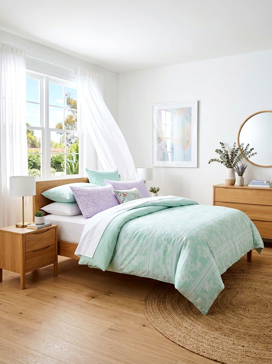 Pastel Bedding - 30 spring bedroom refresh ideas