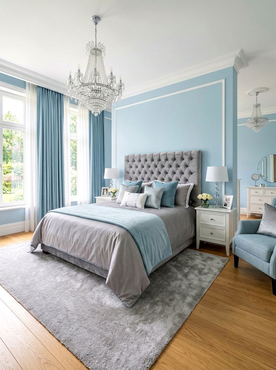 Pastel Blue And Mercury Gray Bedroom - 30 blue and gray bedroom ideas