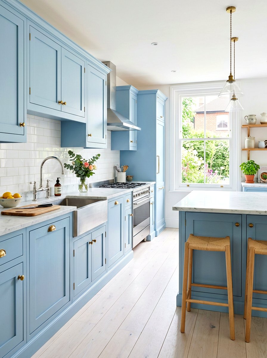 Pastel Blue Kitchen Cabinets - 30 retro kitchen ideas