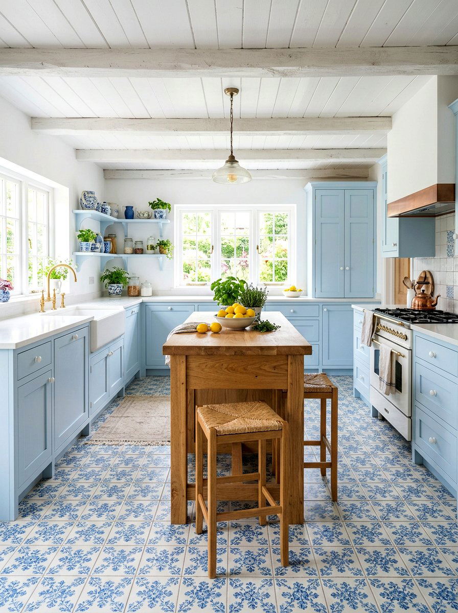 Pastel Blue Kitchen Decor - 30 vintage cottage kitchen ideas