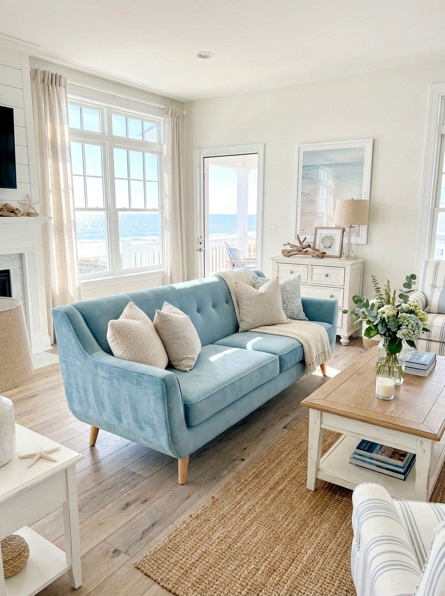 Pastel Blue Velvet Sofa - 30 velvet sofa ideas