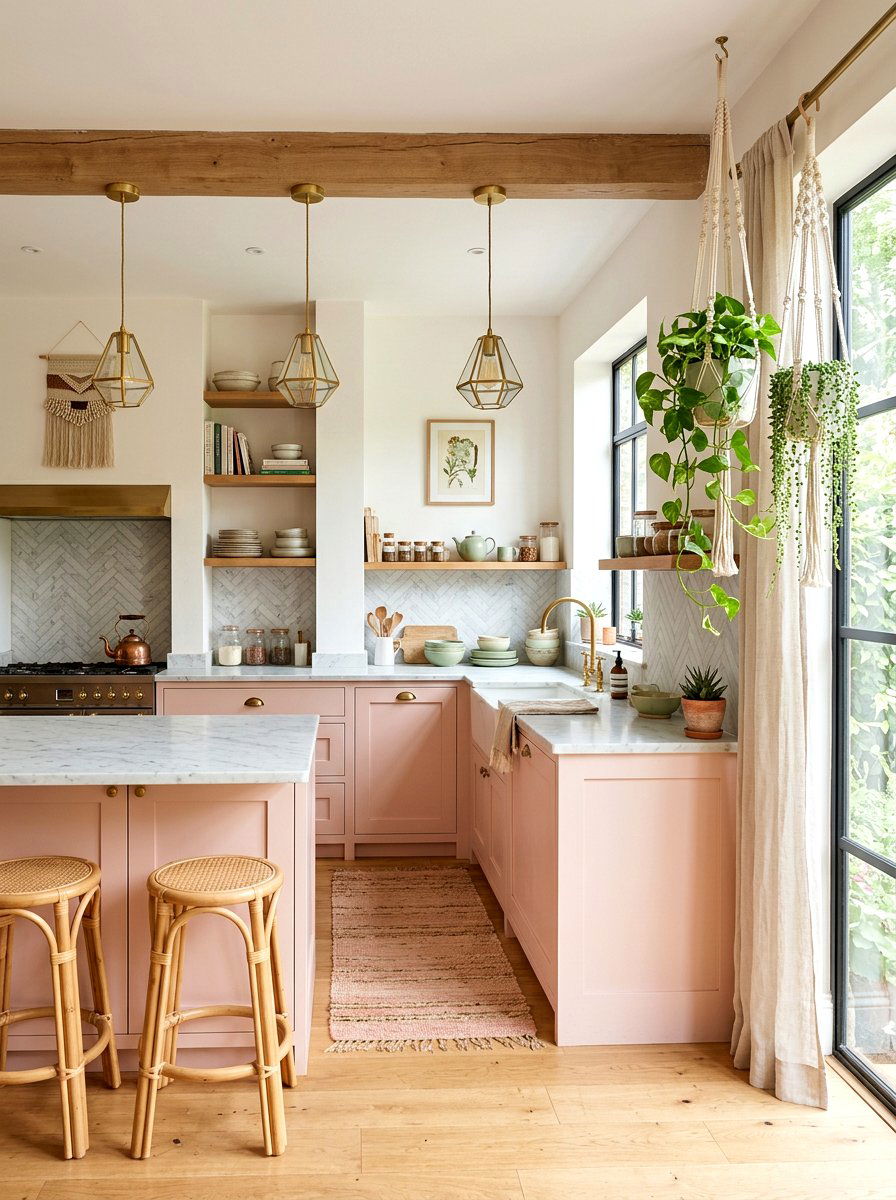 Pastel Boho Kitchen - 30 boho kitchen ideas