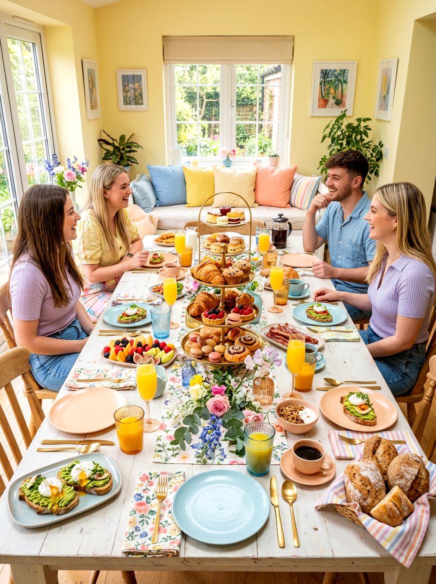 Pastel Brunch Setup - 30 casual dinner table ideas