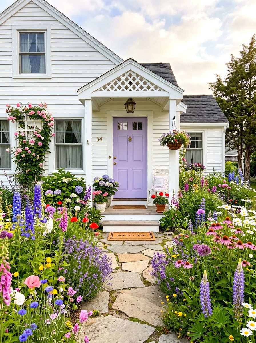 Pastel Cape Cod Front Door - 30 Cape Cod front door ideas