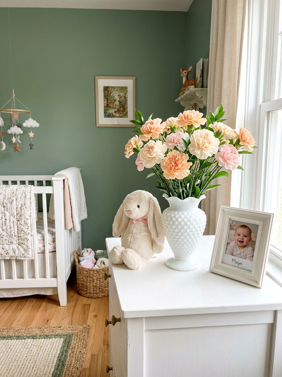 Pastel Carnations In Milk Glass Vase - 30 spring flower arrangement ideas