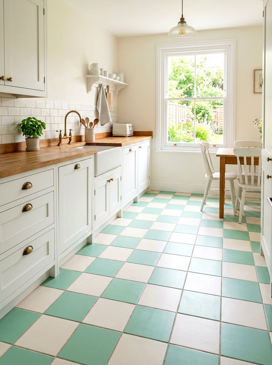 Pastel Checkerboard Floor - 30 pastel home decor ideas