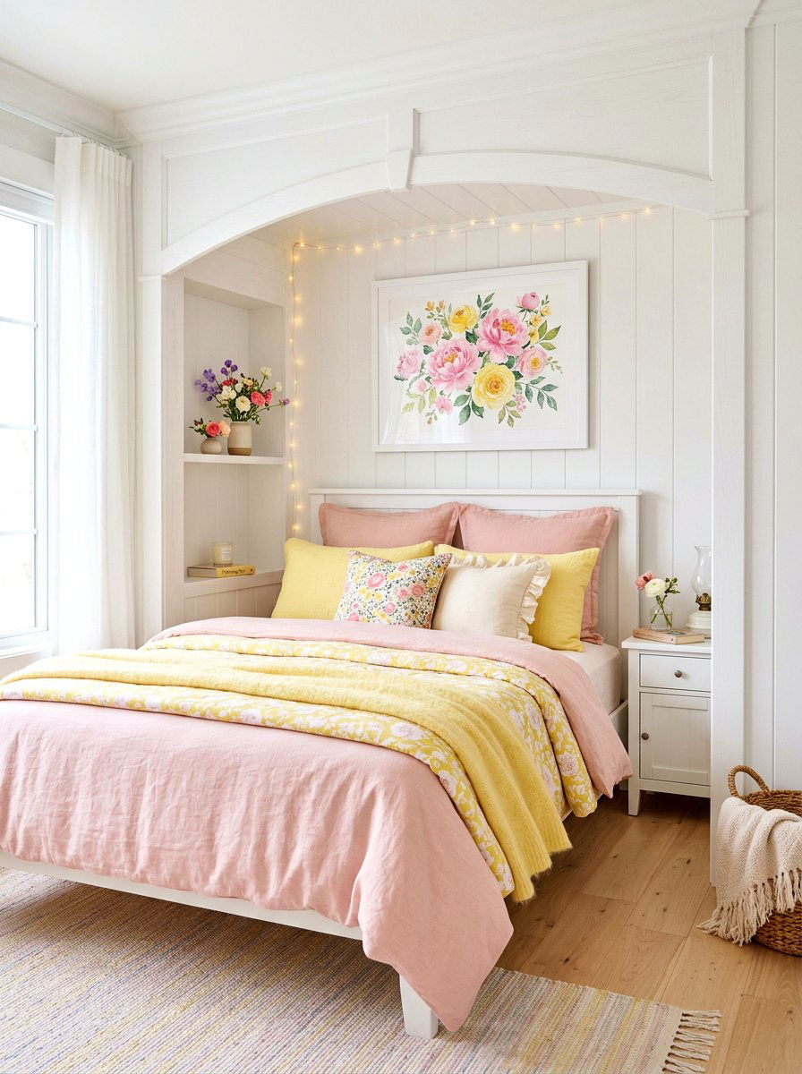 Pastel Color Bed Nook - 30 bed nook alcove ideas