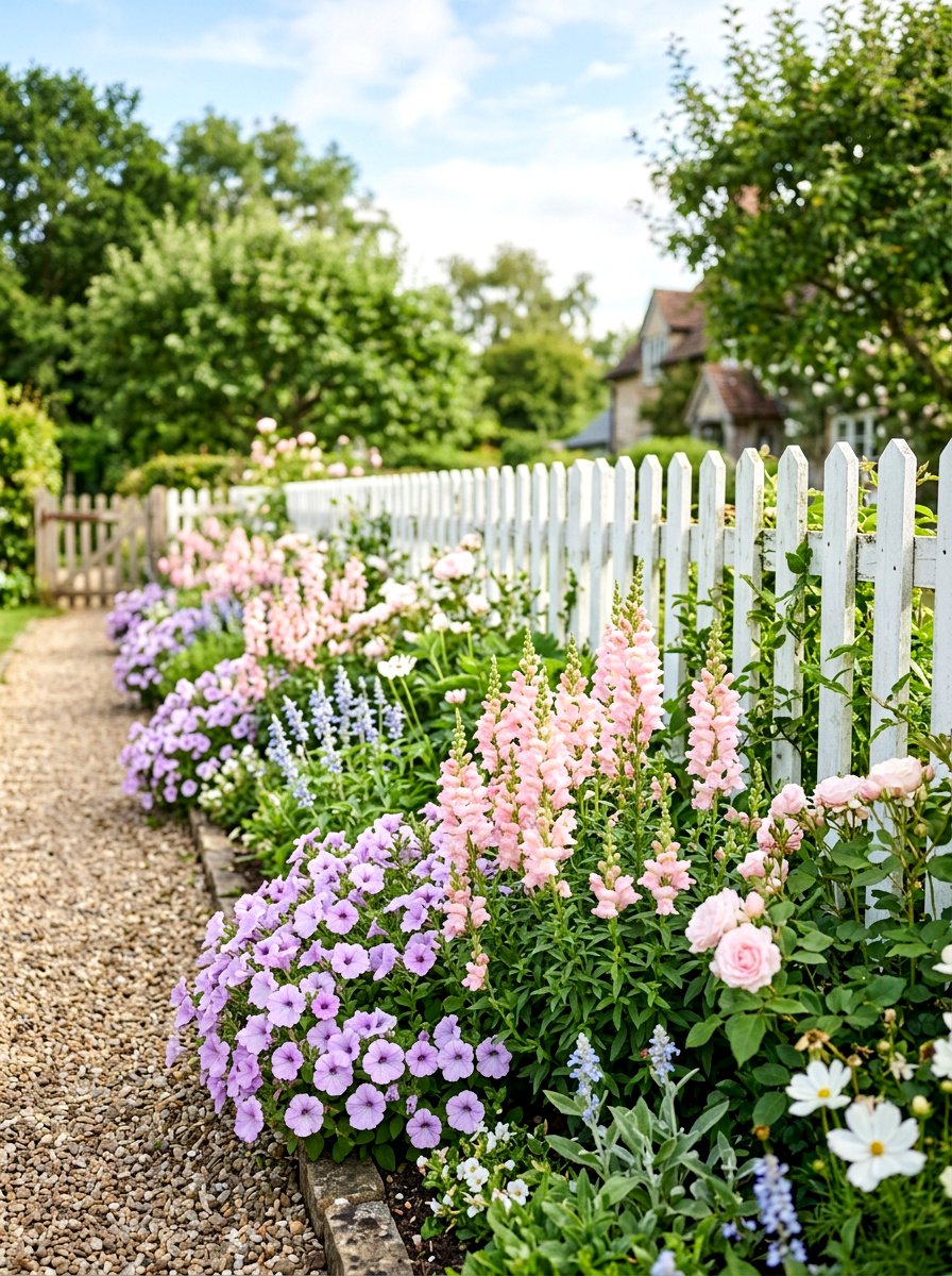 Pastel Color Flower Border - 30 summer annual border ideas