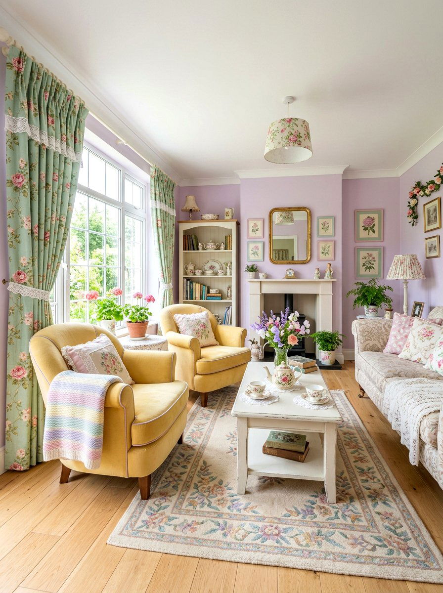 Pastel Color Living Room - 30 grandma core living room ideas